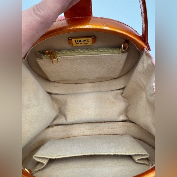 LOEWE 2 Way Bag Patent leather Orange Vintage - Picture 8 of 17